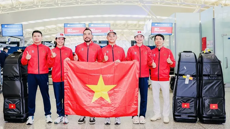 Đội tuyển golf Việt Nam sang Thái Lan chuẩn bị cho SEA Games 33-2025. Ảnh: VGA