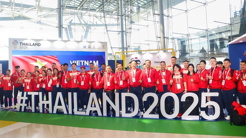 Đoàn thể thao Việt Nam đã có mặt tại Thái Lan tham dự SEA Games 33-2025. Ảnh: ĐOÀN TTVN