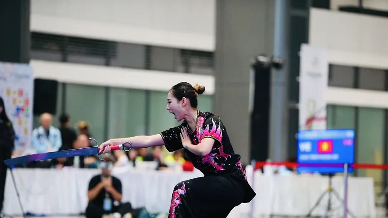 Đặng Trần Phương Nhi giành tấm HCB tại SEA Games 33-2025. Ảnh: DŨNG PHƯƠNG