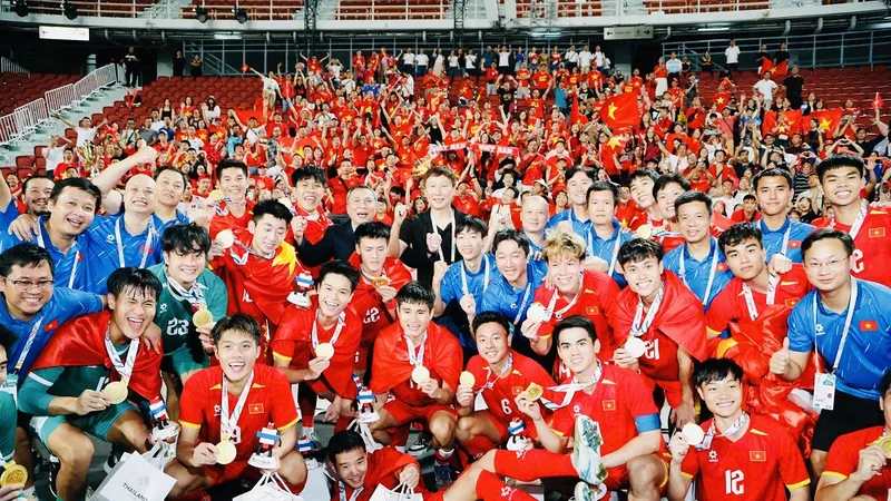 Kết quả của bóng đá nam tại SEA Games 33-2025 đã giúp Đoàn thể thao Việt Nam đạt được mục tiêu về thành tích. Ảnh: DŨNG PHƯƠNG