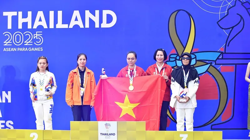 Đoàn thể thao người khuyết tật Việt Nam đang nỗ lực thi đấu tại Thái Lan. Ảnh: THÁI DƯƠNG