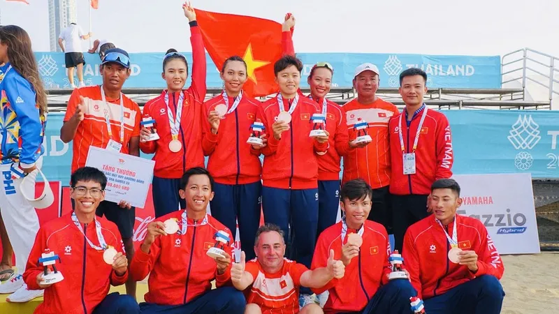 Đội tuyển bóng chuyền bãi biển Việt Nam đã thi đấu tại SEA Games 33-2025. Ảnh: VFV