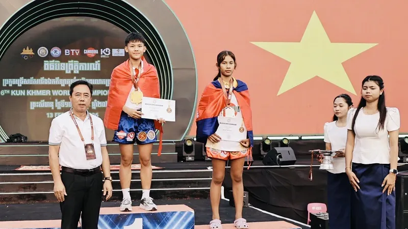 Võ sĩ Việt Nam giành thành tích cao tại giải kun khmer thế giới 2026. Ảnh: N.TRUNG