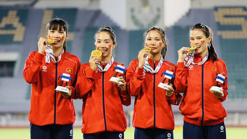 Đội tiếp sức 4x400m nữ từng giành HCV tại SEA Games 33-2025. Ảnh: DŨNG PHƯƠNG