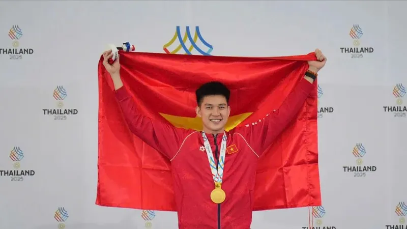 Võ sĩ Nguyễn Thanh Trường từng giành HCV tại SEA Games 33-2025. Ảnh: DŨNG PHƯƠNG