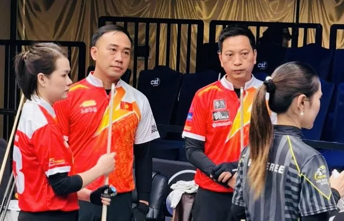 Đội billiards Việt Nam để thua đáng tiếc tại tứ kết giải đấu. Ảnh: HOÀNG SAO