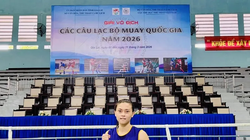 Võ sĩ Huỳnh Hà Hữu Hiếu của đội muay TPHCM. Ảnh: H.HIẾU