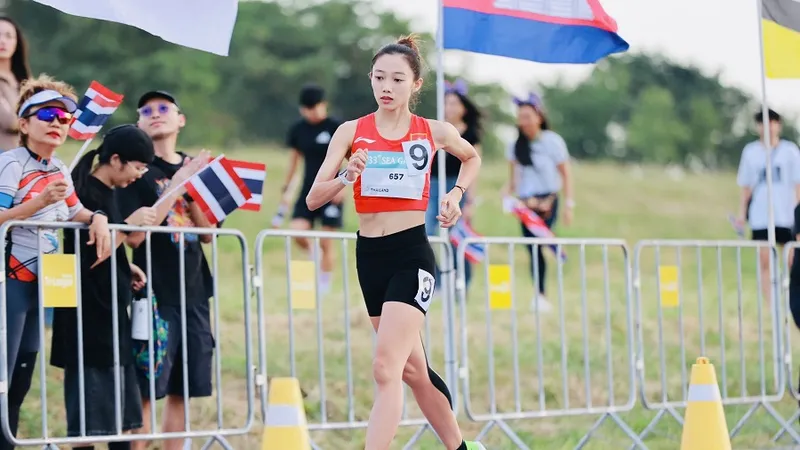 Thái Thị Kim Ngân từng thi đấu nội dung đi bộ nữ tại SEA Games 33-2025. Ảnh: DŨNG PHƯƠNG