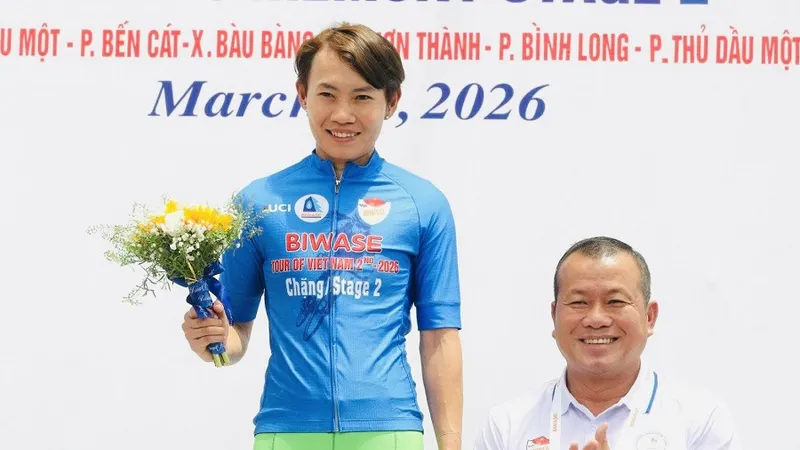 Nguyễn Thị Thật vẫn đang giữ áo Xanh tại cuộc đua. Ảnh: VCF