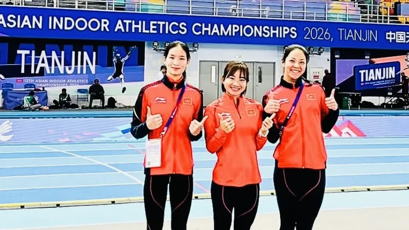 Tuyển thủ điền kinh Việt Nam đã thi đấu giải vô địch châu Á trong nhà 2026 nhưng không vượt chuẩn để tham dự giải vô địch trong nhà thế giới 2026. Ảnh: ĐKVN
