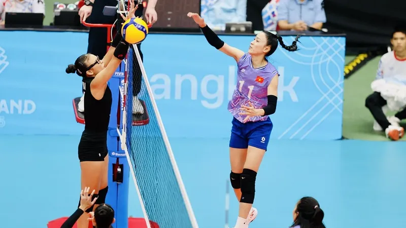 Hoàng Thị Kiều Trinh đã thi đấu hiệu quả ở SEA Games 33-2025 và giành HCB cùng đội tuyển bóng chuyền nữ Việt Nam. Ảnh: DŨNG PHƯƠNG