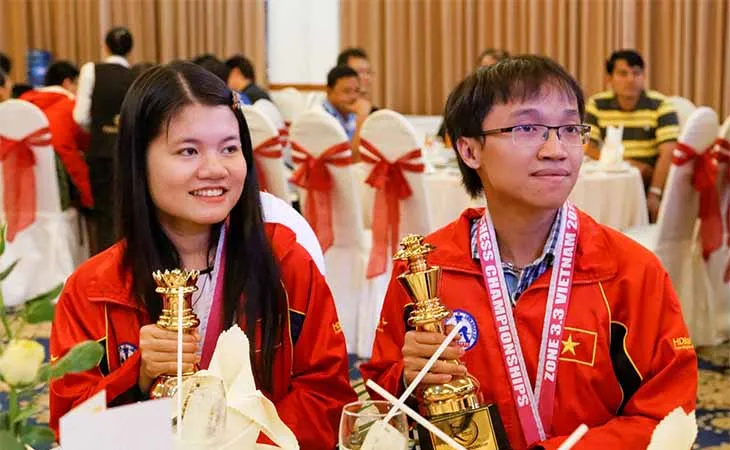 Kỳ thủ Thảo Nguyên và Trường Sơn là cặp đôi được giới chuyên môn luôn ngưỡng mộ. Ảnh: TRƯỜNG SƠN