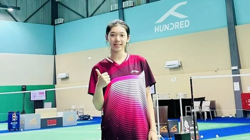 Tay vợt trẻ Thu Huyền nhiều triển vọng được nhận suất tham dự Olympic trẻ 2026. Ảnh: VBF