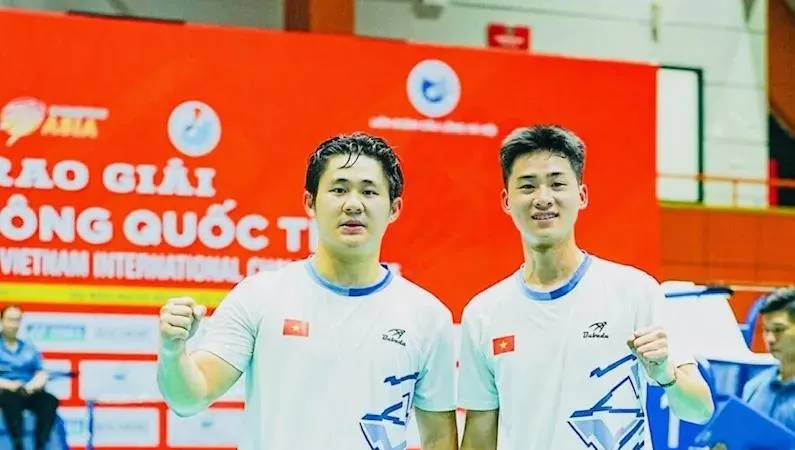 Hai tay vợt Đình Hoàng, Đình Mạnh của cầu lông Việt Nam. Ảnh; BUBADUBADMINTON