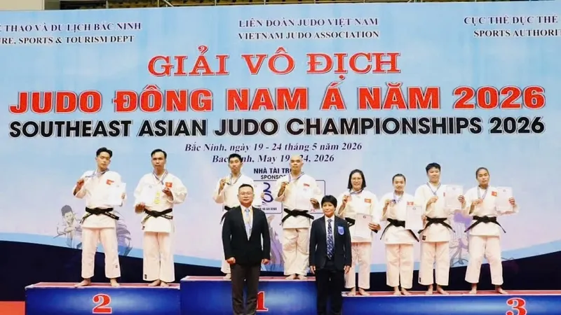 Các võ sĩ judo đã được tranh tài giải Đông Nam Á 2026 tại Bắc Ninh. Ảnh: NGUYỄN HỮU