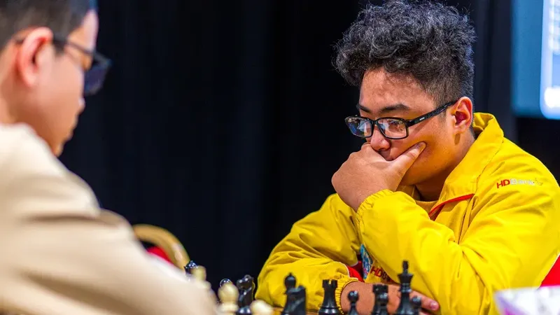 Kỳ thủ Phạm Trần Gia Phúc của đội cờ vua Việt Nam. Ảnh: FIDE