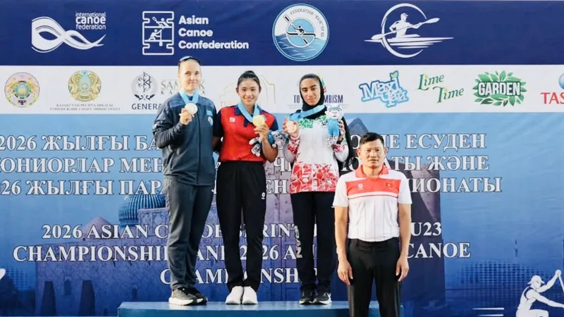 Diệp Thị Hương đang thi đấu xuất sắc tại giải vô địch trẻ châu Á 2026. Ảnh: ACC