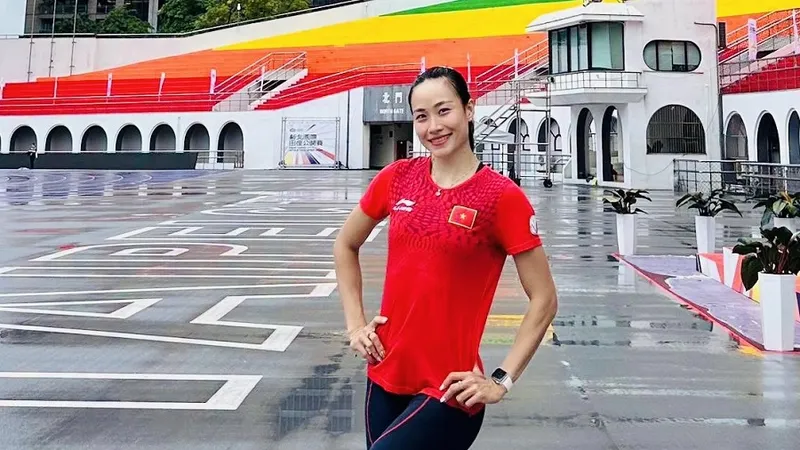 Tuyển thủ Huỳnh Thị Mỹ Tiên tham dự giải đấu tại Đài Bắc Trung Hoa năm nay. Ảnh: M.T
