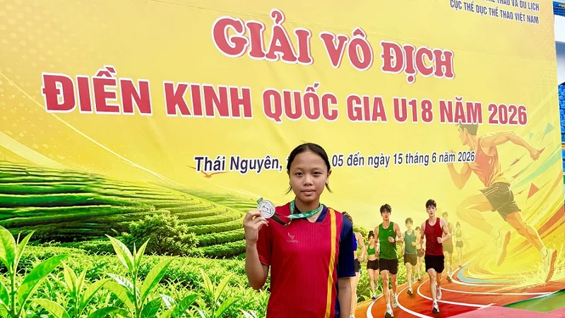 VĐV Vũ Bạch Hà My tại giải đấu trẻ quốc gia 2026. Ảnh: MINH CHIẾN
