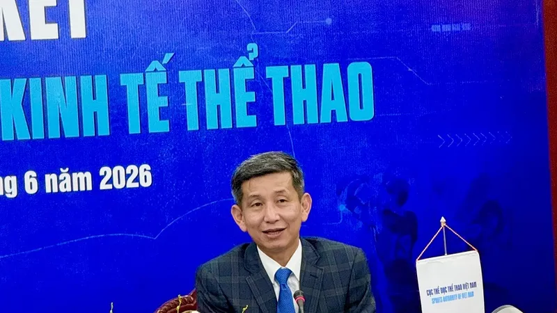 Cục trưởng Nguyễn Danh Hoàng Việt cho biết ngành thể thao đang xây dựng Đề án phát triển Kinh tế thể thao Việt Nam. Ảnh: MINH CHIẾN