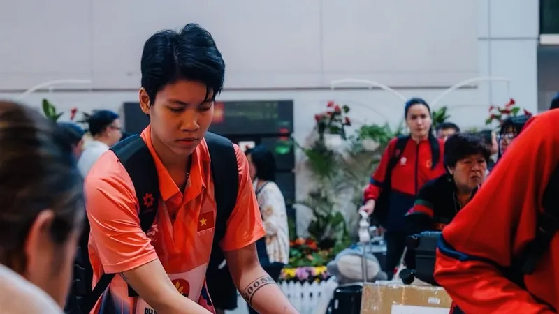 Cầu thủ đội tuyển bóng chuyền nữ Việt Nam đã về nước và có mặt ở Đà Lạt (Lâm Đồng). Ảnh: VTVBĐLA