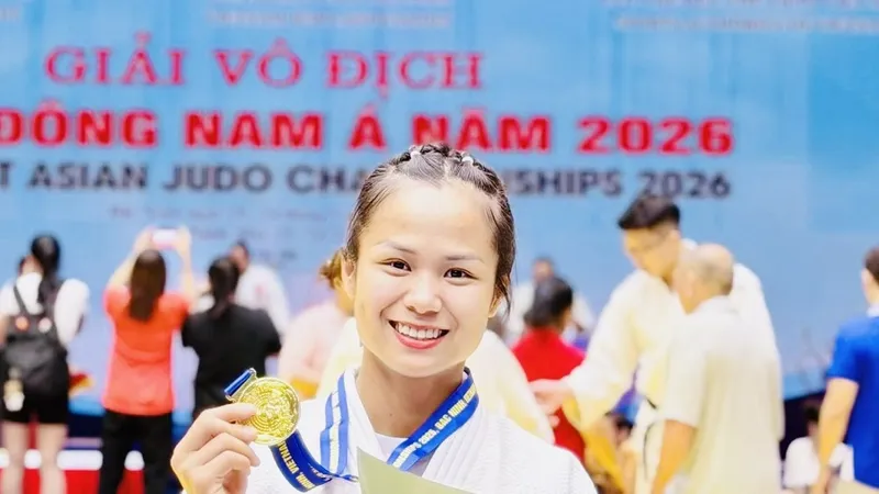 Võ sĩ Tô Thị Trang của đội tuyển judo Việt Nam. Ảnh: TÔ TRANG