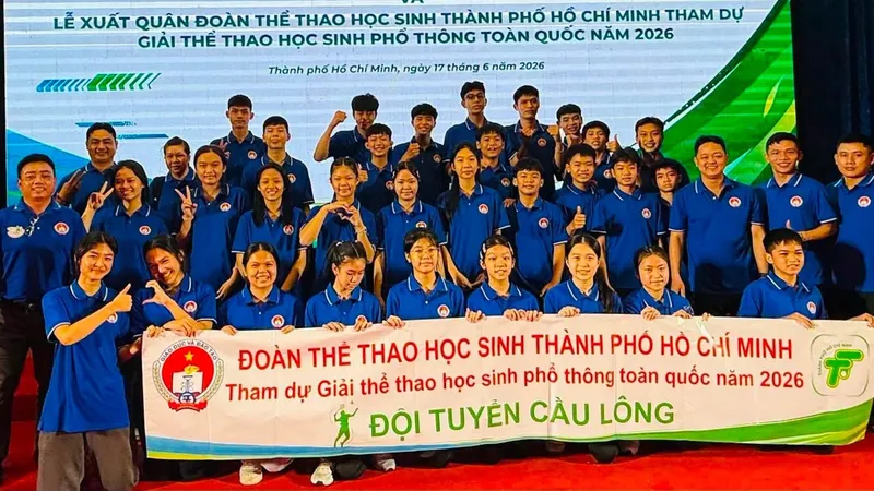 Đoàn thể thao học sinh TPHCM góp mặt giải thể thao học sinh phổ thông toàn quốc 2026. Ảnh: TTTPHCM
