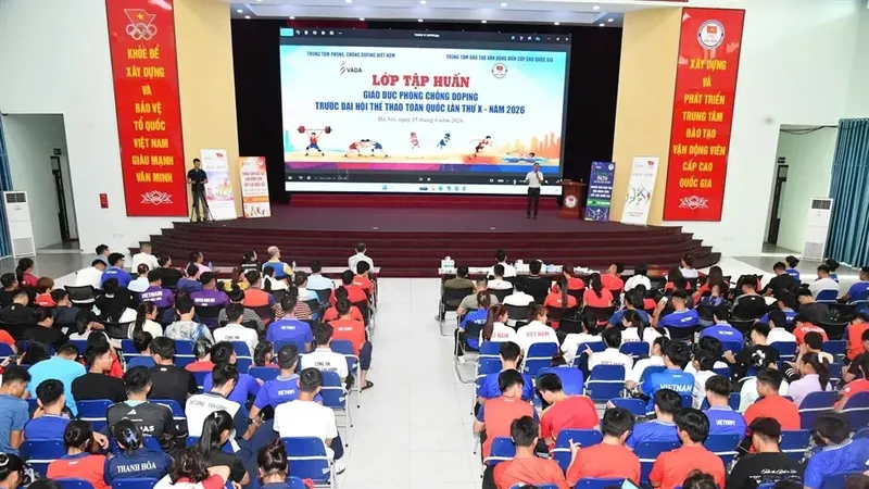 HLV, VĐV dự Đại hội thể thao toàn quốc 2026 sẽ tham gia Cuộc thi trực tuyến tìm hiểu kiến thức phòng, chống doping. Ảnh: THÁI DƯƠNG
