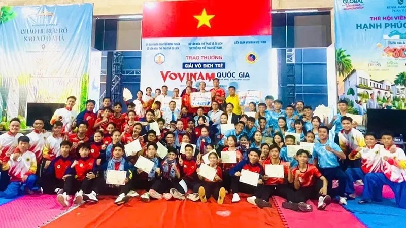 Các võ sĩ vovinam trẻ trong cả nước tiếp tục tranh tài giải năm nay để tạo nên các cuộc thi đấu hấp dẫn như tại năm 2025. Ảnh: VVF