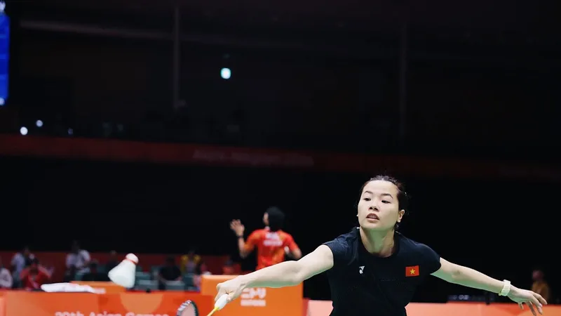 Nguyễn Thùy Linh đã có chiến thắng đầu tay tại ASIAD 20. Ảnh: HẢI AN