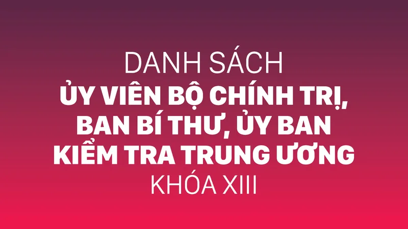 Danh sách Bộ Chính trị và Ban Bí thư Trung ương khóa XIII
