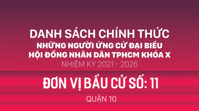 Đơn vị bầu cử số: 11 (quận 10)
