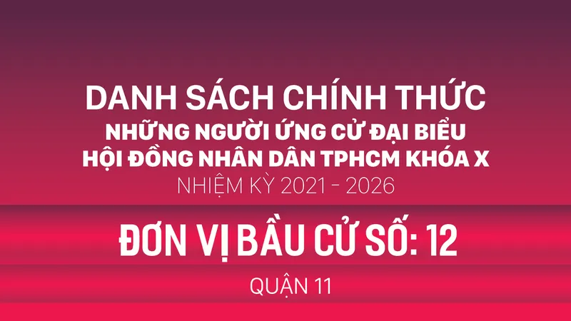 Đơn vị bầu cử số: 12 (quận 11)