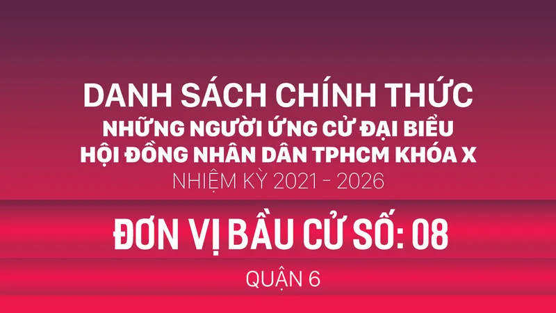 Đơn vị bầu cử số: 08 (quận 6)
