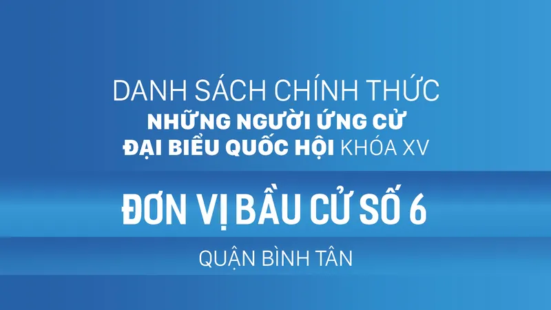 Đơn vị bầu cử số 6 (quận Bình Tân)