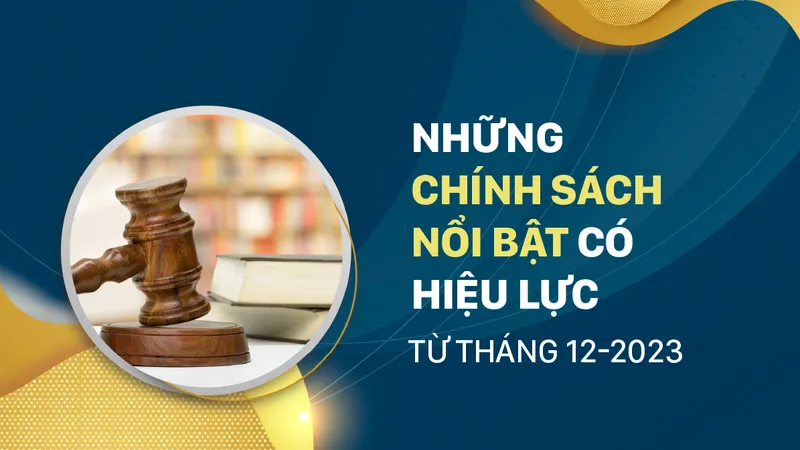 Những chính sách nổi bật có hiệu lực từ tháng 12-2023