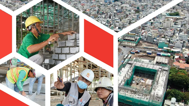 Hối hả trên công trường xây trường học mới