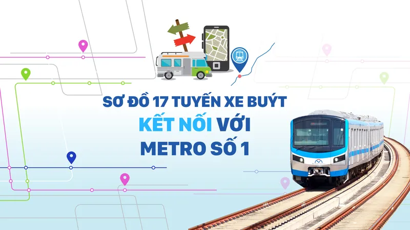 Sơ đồ 17 tuyến xe buýt trợ giá cho người dân đi Metro số 1