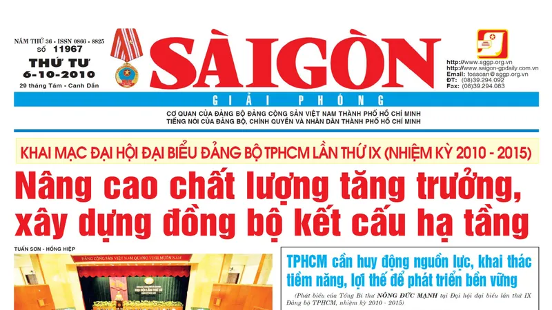 Đại hội đại biểu Đảng bộ TPHCM lần thứ IX (2010-2015): Huy động nguồn lực thực hiện 6 chương trình đột phá phát triển