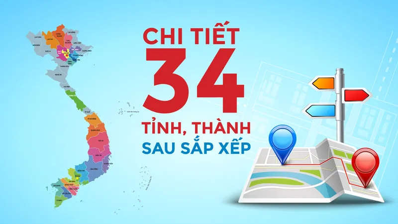 Chi tiết 34 tỉnh, thành sau sắp xếp