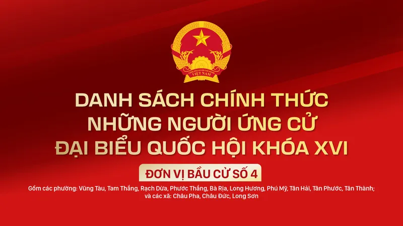 Danh sách chính thức những người ứng cử ĐBQH khóa XVI - Đơn vị bầu cử số 4