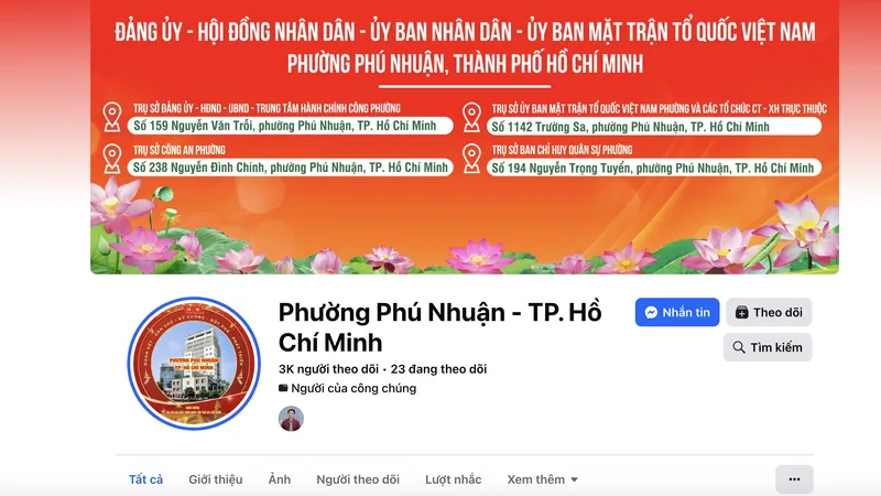 Fanpage của phường Phú Nhuận