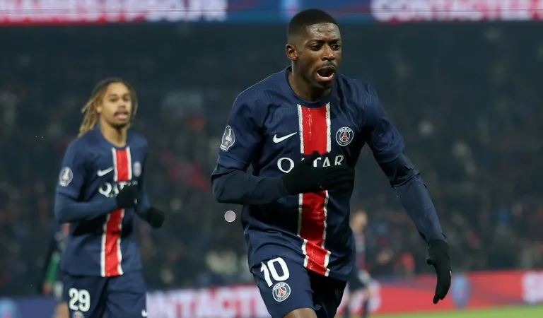 Ousmane Dembele và Bradley Barcola. Ảnh: REUTERS