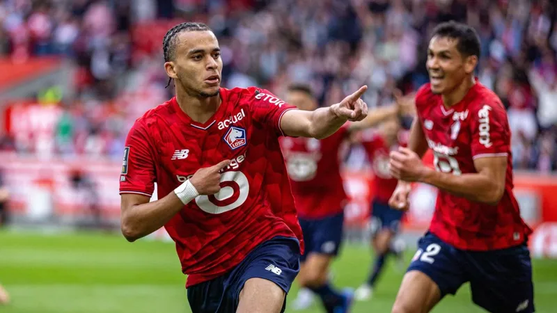 Ethan Mbappe lập công ấn định chiến thắng cho Lille trước Toulouse. Ảnh: AFP