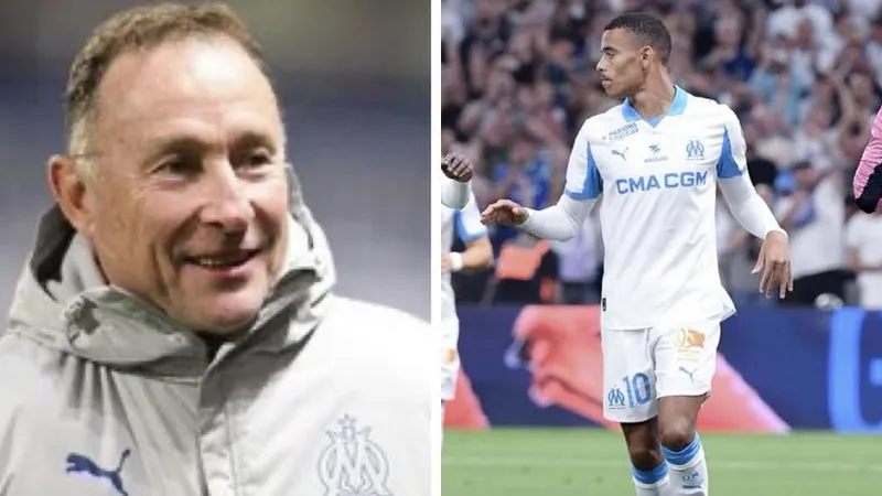 Greenwood trở thành cầu thủ Marseille đầu tiên lập poker ở Ligue 1 kể từ sau danh thủ Jean-Pierre Papin. Ảnh: Getty Images