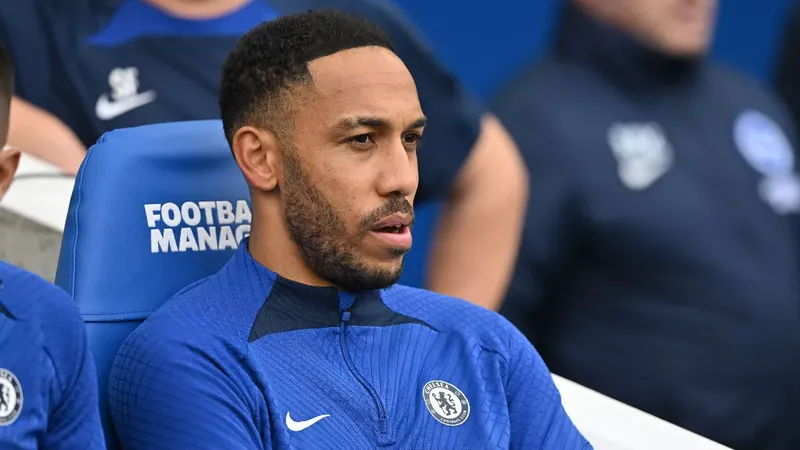 Aubameyang chỉ ghi được ba bàn thắng sau 21 trận ra sân ở mùa 2022/23 tại Chelsea. Ảnh: Getty Images