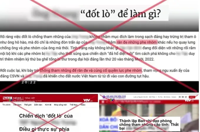 Anti-state subjects use cyberspace and artificial intelligence to create fake news against the Party (Photo: Screenshot)