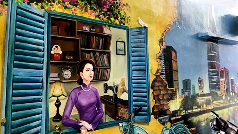 Phủ kín tường bẩn bằng những bức tranh 3D sống động