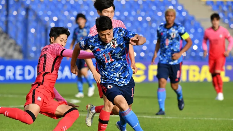Olympic Nhật Bản và Hàn Quốc cùng có mặt ở vòng Tứ kết. Ảnh: AFC
