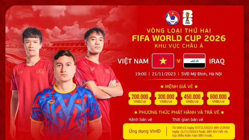 Giá vé vào sân trận Việt Nam - Iraq có mức giá cao nhất là 600.000 đồng